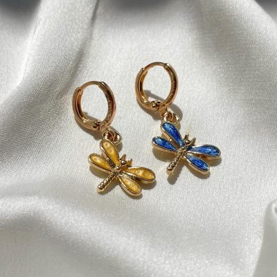 Сережки жовто-блакитні стрикози