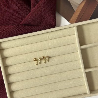 Сережки бантики менші за золотистий колір