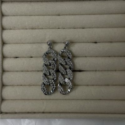 Сережки вечірні святкові зі стразами камінням кульки