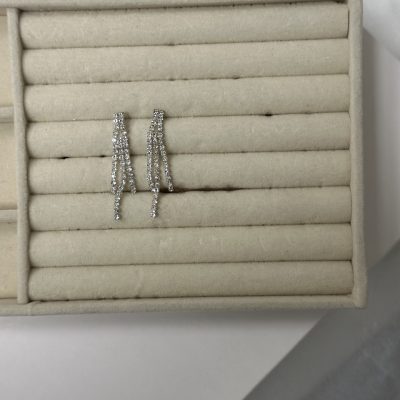 Сережки вечірні святкові зі стразами камінням кульки