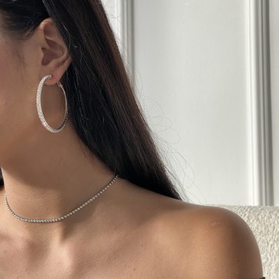 Комплект(сережки та чокер) зі стразами камінням вечірній святковий