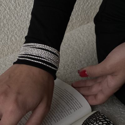 Браслет зі стразами камінням вечірній святковий