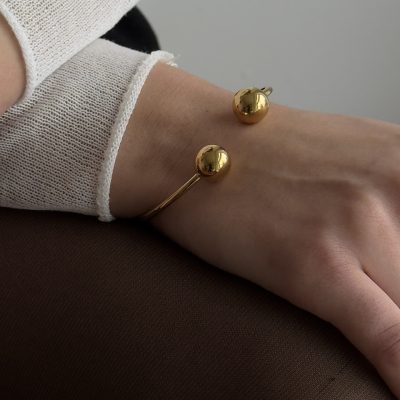 Браслет із нержавіючої сталі кульки Золотистий