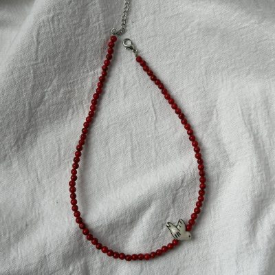 Намисто на шию з птахом чокер голуб кольє червоне